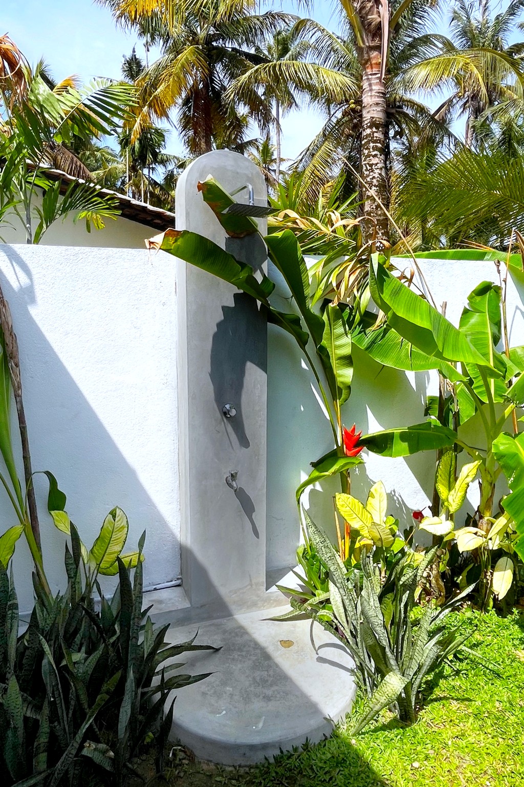 Casa outdoor garden shower on a concrete pillar