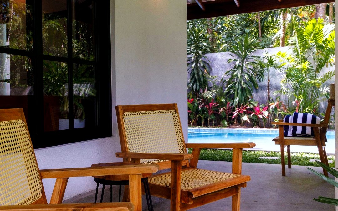 Domi Safiya, pool surrounded by palms