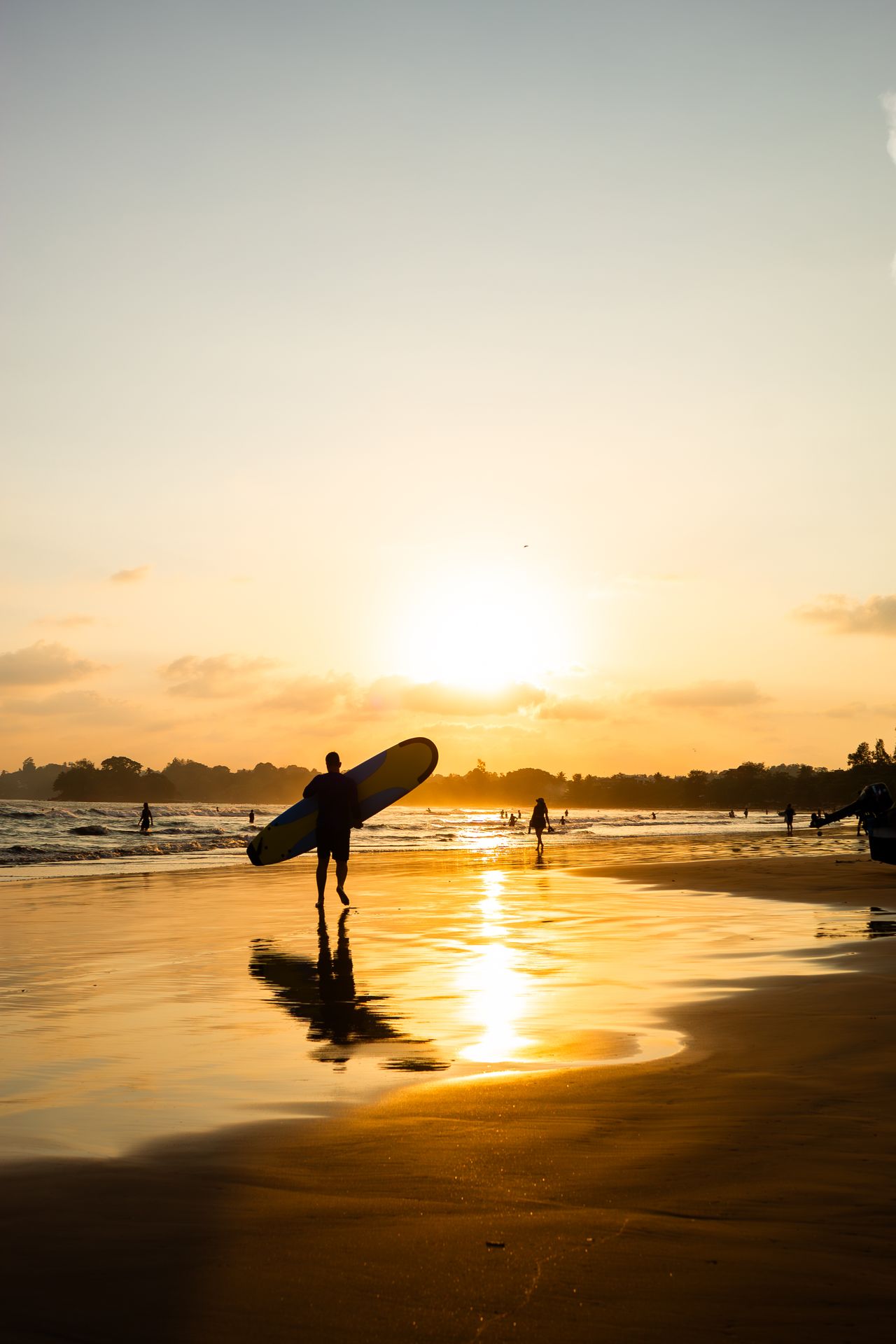 Surf on a south coast break in Sri Lanka